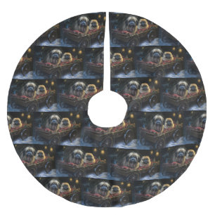 Pekingese Sneeuwslee Kerstdecoratie Kerstboom Rok