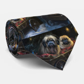Pekingese Sneeuwslee Kerstdecoratie Stropdas (Opgerold)