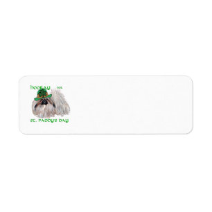 Pekingese St. Patrick-dag retouradreslabels Etiket