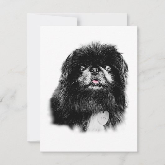 Pekingese Stationery - blanco kaart "Mork" Notitiekaartje (Voorkant)