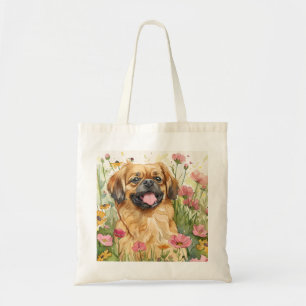 Pekingese Tote Tas – Watercolor Kunst