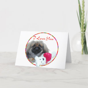 Pekingese Valentijn Feestdagen Kaart