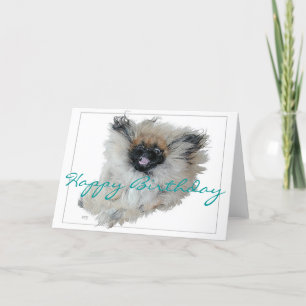 Pekingese verjaardagskaart kaart