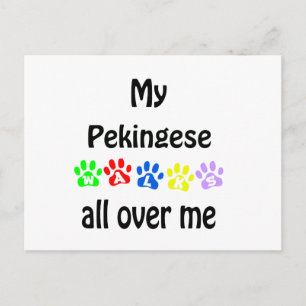 Pekingese Walks Design Briefkaart