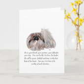 Pekingese Wenskaart Kaart (Gele Bloem)