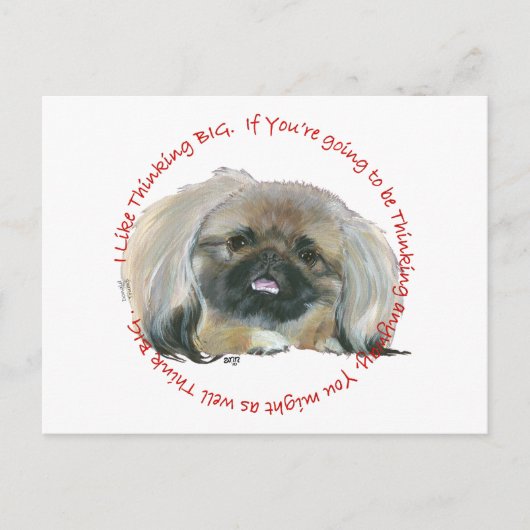 Pekingese Wisdom - Dinking BIG Briefkaart (Voorkant)