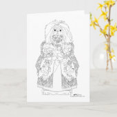 Pékinois Céleste Avec Carte de Compagnon (Fleur jaune)