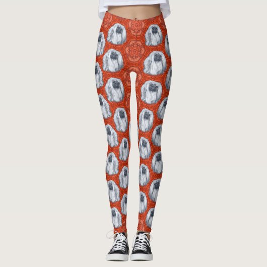 Pékinois Leggings de Design (Devant)