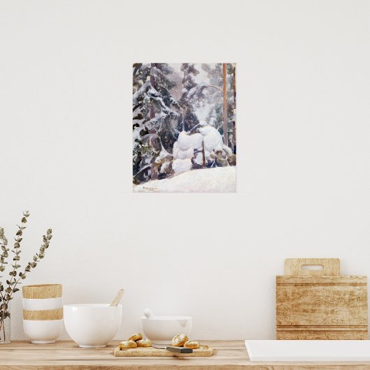 Pekka Halonen Winter landschap Poster (Keuken)