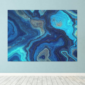 “Pelagic Contours” – Een abstract zeegezicht Canvas Afdruk