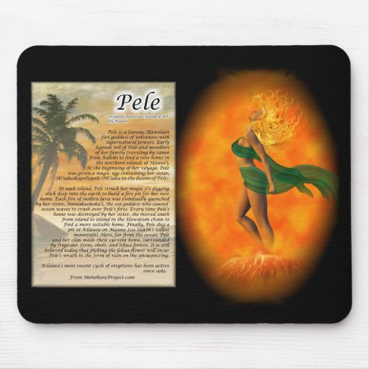 Pele - Hawaiiaanse godin van Fire Mousepad Muismat (Voorkant)