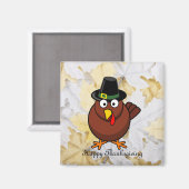 Pèlerin Turquie Thanksgiving Refrigerator Magnet (Recto/Verso)