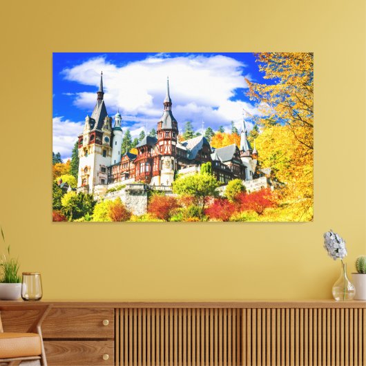 Peles castle Sinaia Canvas Afdruk (Insitu (Woonkamer))