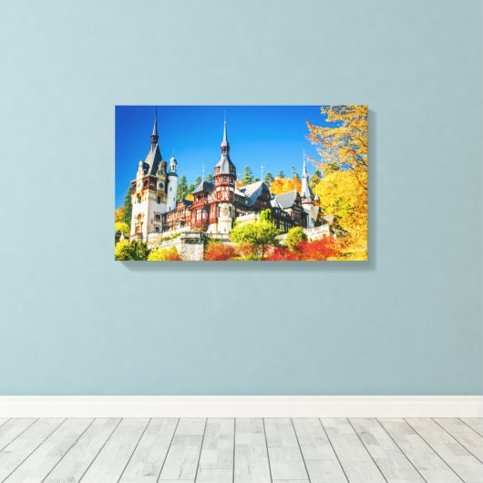 Peles castle Sinaia Canvas Afdruk (Insitu (Houten vloer))