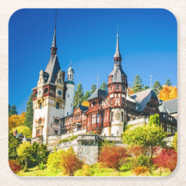 Peles castle Sinaia Vierkante Kartonnen Onderzetter
