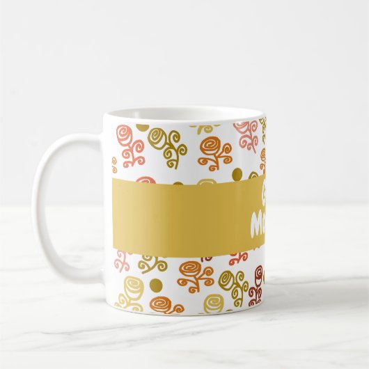 Pelez Rose Gold Orange et rouille café Mug (Gauche)