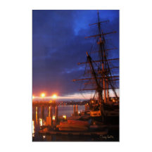 Pelgrim bij zonsopgang Dana punt haven foto