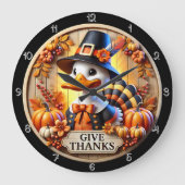 Pelgrim eend geeft Bedankt teken Grote Klok (Voorkant)