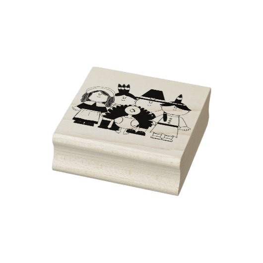 Pelgrim familie rubberstempel (Stempel)