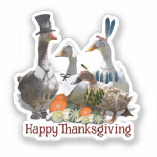 Pelgrim Gans Eenden Thanksgiving Sticker