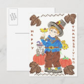 Pelgrim jongen 1 ansichtkaart feestdagenkaart (Voorkant / Achterkant)