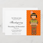Pelgrim Kinder Thanksgiving Kaart (Voorkant / Achterkant)