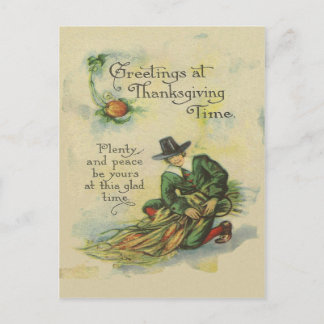 Pelgrim Thanksgiving Groeten Feestdagenkaart