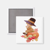  pelgrimjongen die op pompoen bidt magneet (Voorkant / Achterkant)