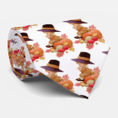 pelgrimjongen die op pompoen bidt stropdas (Opgerold)