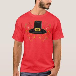 Pelgrims Pet met bladeren en Ornamenten Thanksgivi T-shirt