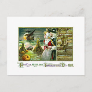 Pelgrims Thanksgiving van 1620 Feestdagenkaart