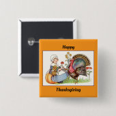 Pelgrimsmeisje met Turkije Button (Voorkant /achterkant)