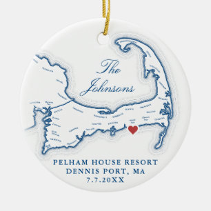 Pelham House Resort trouwfoto eerste kerst Keramisch Ornament