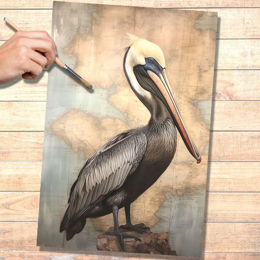 Pelican 1 Decoupage papier