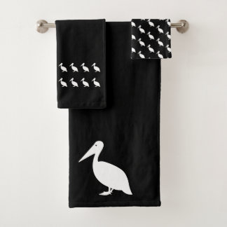 Pelican Bath Zwart-witte handdoekset Bad Handdoek