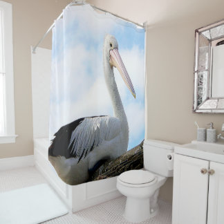 Pelican Bird on Shower Curtain Douchegordijn