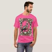 Pelican Bird Surrounded By Magnolia Flowers Oversi T-shirt (Voorkant volledig)