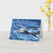 Pelican Birthday Card Kaart (Gele Bloem)
