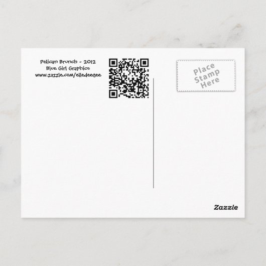 Pelican Brunch Briefkaart (Achterkant)