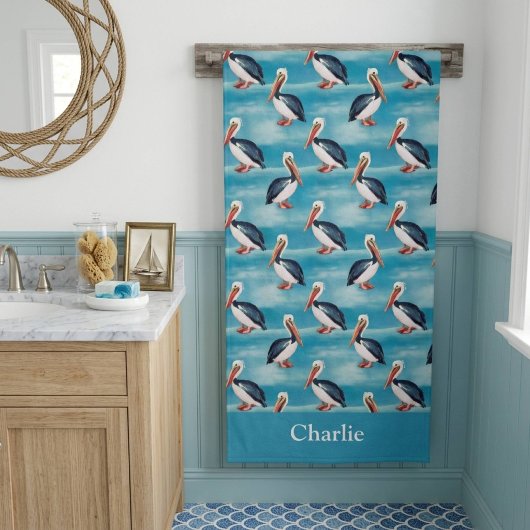 Pélican côtier bleu aqua