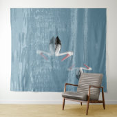 Pelican Couple Paddling op rustig blauw water Wandkleed (In Situ (horizontaal))