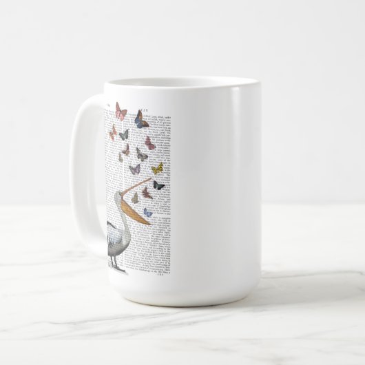 Pelican en Butterflies Koffiemok (Voorkant links)