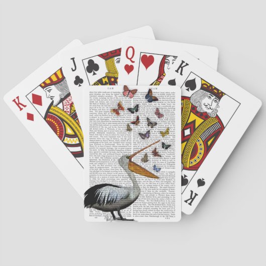 Pelican en Butterflies Pokerkaarten (Achterkant)