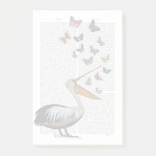 Pelican en Butterflies Post-it® Notes (Voorkant)