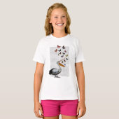Pelican en Butterflies T-shirt (Voorkant volledig)