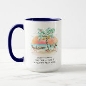 Pelican en Palm Tree Funny Coastal Kerstmis Mok (Links)