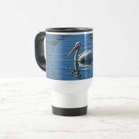 Pelican Floating Calm Blue Water Large Wild Bird