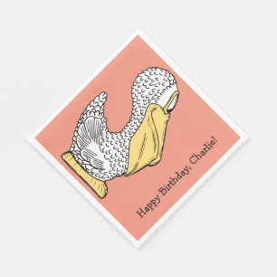 Pelican-illustratie aangepast tekstpapier servette servetten