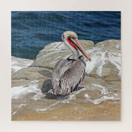 Pelican in de oceaan legpuzzel (Verticaal)