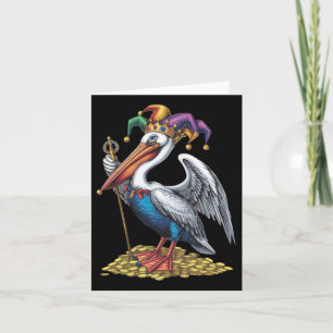 Pelican Mardi Gras Carnaval Dierenvriend Mannen vr Kaart